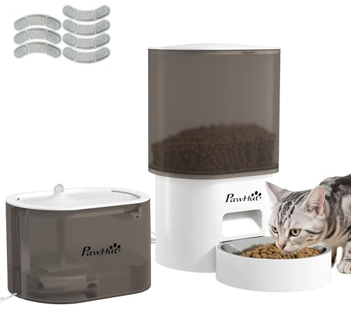 PawHut Comedero Gato Automático 3L con App, 1-10 Comidas al Día