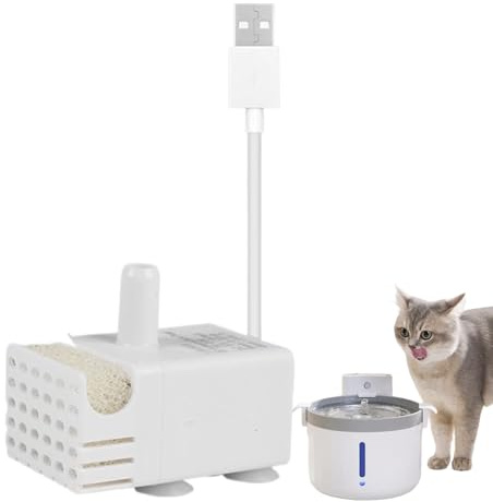 Bomba de agua para mascotas - Circulador sumergible compacto de 4,1x3,9x3 cm, motor de filtración de bajo ruido, mecanismo de movimiento acuático pequeño | La solución automática de apoyo a la hidrata