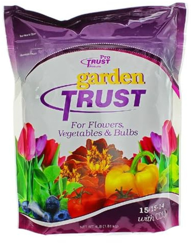 Garden Trust Flower & Vegetable 15-15-14 Fertilizer, 4 Pounds - Formulated for Annuals, Perennials, Vegetables & Bulbs