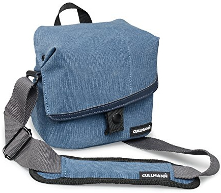 CULLMANN - 98186 - MADRID TWO Vario 400 canvas blå kameraväska med axelrem för CSC-kameror med bifogad lins - Innermått: 150 x 135 x 95 mm