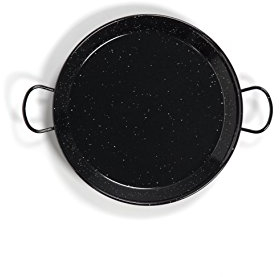 La Valenciana 15 cm Enameled Steel Paella Pan, Black