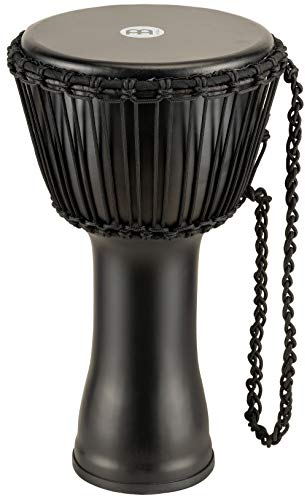Meinl Percussion Rope Travel Djembe - Mittelgroße Handtrommel - Mit Ziegenfell - Durchmesser 10 Zoll - Kunststoff, Schwarz (PADJ4-M-G)