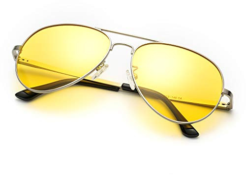 SODQW Anti Glare Night Driving Glasses for Women Men Classic Night Vision Glasses Yellow Polarised Lens Reduce Headlight