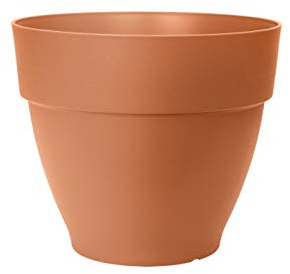 Elho Vibia Campana Rond 40 - Pot De Fleurs pour Extérieur - Plastique 100% recyclé - Ø 39.0 x H 33.4 cm - Marron/Terre Cuite
