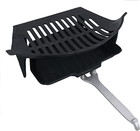 AB Tools 14 Fire Grate, Ashpan & Handle Fireplace Cast Iron Log Coal Saver For 16 Fire