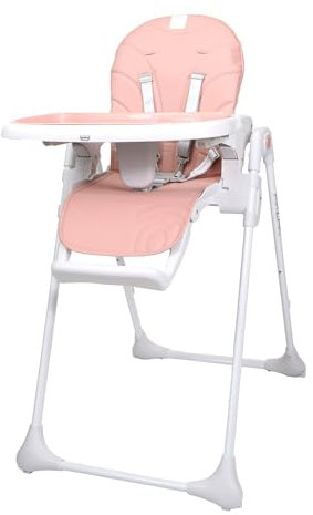 Asalvo ARZAK Trona Bebé, Silla Alta hasta 36 Meses, Trona Evolutiva, Asiento Elevador, Silla Baja, Respaldo reclinable, Ergonómica, Bandeja Extraíble, Rosa