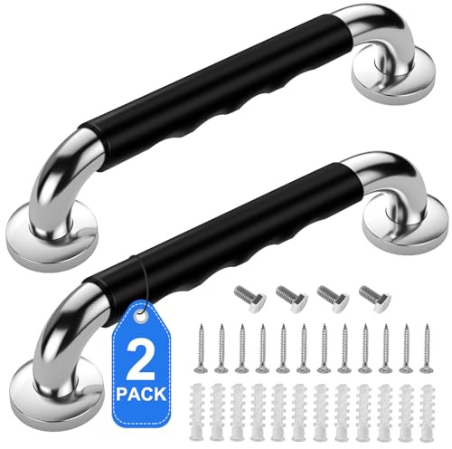 Gotega 2 Pack 16 Inch Grab Bars for Bathtubs and Showers, Anti Slip Handicap Grab Bars, Safety Bath & Toilet Rail, Shower Handle Disability Assist Bathroom Handrail