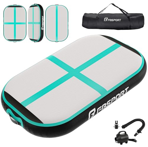 FBSPORT Air Tumbling Track Ginnastica Artistica 10cm di altezza Tappetino da Ginnastica Gonfiabile, 60cm Air Tumbling Tappetino Tappeto Ginnastica Artistica da casa con Pompa per All'aperto, Yoga