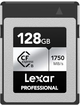 Lexar Professional SILVER Series 128GB CFexpress Card, Type B CFe Card up to 1750MB/s Read, CF Card Adopt PCIe Gen3x2, CF Memory Card Compatible with DSLR, Backward with XQD Camera (LCXEXSL128G-RNENG)