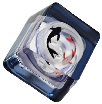 YMDK Touches personnalisées Koi Fish Creative Good Luck Cute Keycap Handmade Custom Resin Key Caps OEM ESC Keys for MX Mechanical Keyboard