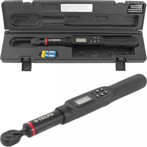 TECPO Digitaler Drehmomentschlüssel, 3/8 Zoll 3-60 Nm, 72 Zähne für Fahrrad, Auto und Motorrad digital ±2% Fehlergenauigkeit