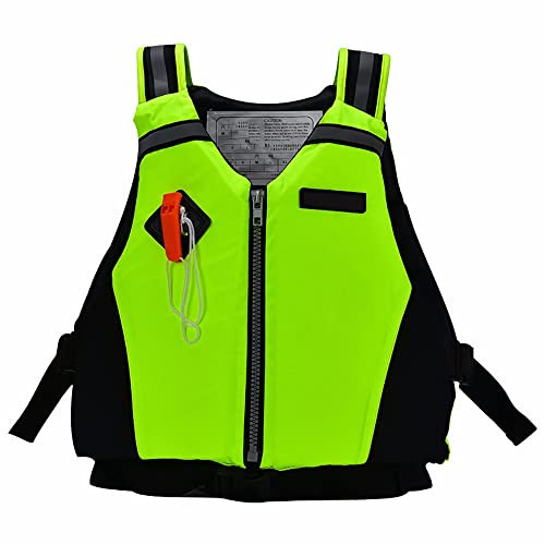 Neopren Schwimmweste Erwachsene Kinder Auftriebsweste SUP Rettungsweste Kajak Auftriebshilfe Schwimmhilfe Kajakweste Für Paddling Board Bootfahren Wassersport Schnorchelweste,Green-One Size