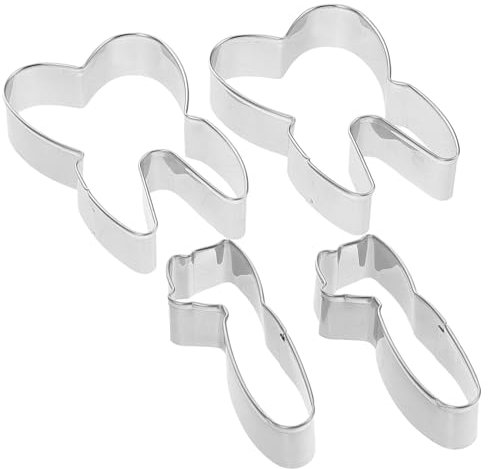 OUNONA 4pcs in Acciaio Inossidabile Spazzolino Da Denti E Cookie Da Denti Da Forno Da Forno Per Biscotti Fai -da -te Taglierina Per Biscotti Fondente Riutilizzabili