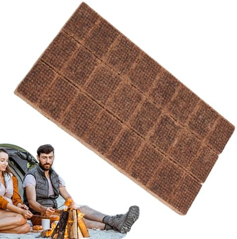 Artores de Fuego para Chimenea, arrancador de Fuego | Iluminación rápida Cubos de Cera 24 Cuadrados | Cuadrados de Arranque de Fuego para chimeneas, pozos de Parrilla, fogatas, Barbacoa y Fumadores