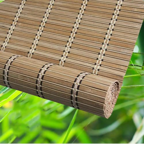 Tende a Rullo in bambù Naturale,Tende a Pacchetto, per Interni, Tende Avvolgibili Traspiranti,Tessuto a Mano per Giardino/Veranda,Personalizzate Esterni, Finestre/Cancello/Giardino/Veranda