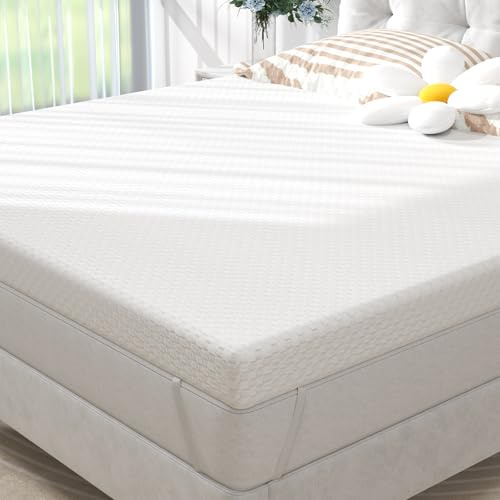WOWTTRELAX Topper Colchón de Espuma Gel, 160x200x7.5 cm, Adecuado para Camas matrimoniales. Diseño ergonómico de Soporte, Tejido removible e hipoalergénico, Topper Transpirable y cómodo.
