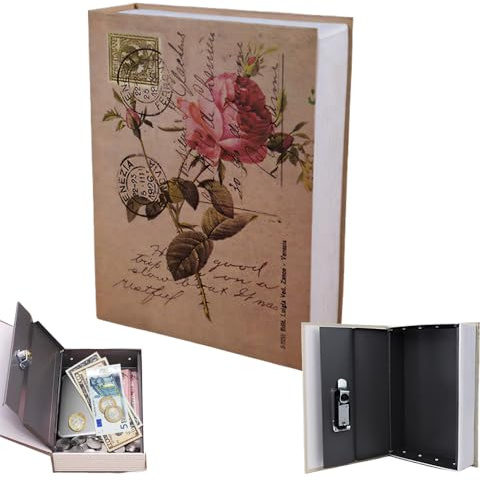 Cassaforte per libri con serratura a combinazione, 18 x 11,5 x 5,5 cm, cassaforte per libri, cassaforte, per ufficio, casa, gioielli, documenti, oggetti di valore