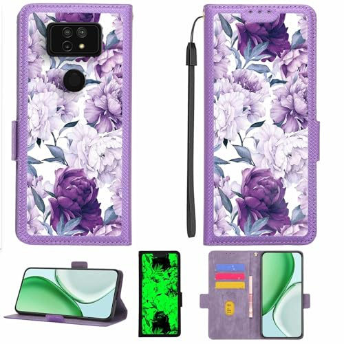 Kinetijy fodral kompatibelt med Cricket Ovation 2 fodral fodral mobiltelefonfodral [Med 9H hårdhet HD skyddsfolie] [RFID-blockering] [mörk ljuseffekt] LPT-ZSH