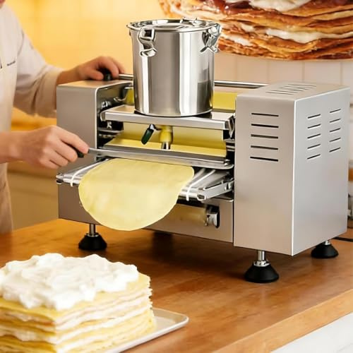 Professionell crepe för restauranger och bakverk, elektrisk crepe-maskin, justerbar tjocklek 0,4–1,2 mm, temperatur 150–200 ℃, produktion 200–300 crepes/h 6 tum