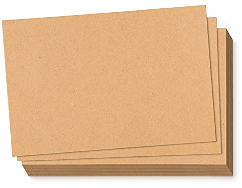 S&O 300gsm 4x6” Postcard Paper Cardstock (Both Sides Blank) for Art or Blank Note Slips for Mailing. Set of 60 Kraft Plain Greeting Tags, Printable Message Sheets Set. Bulk Letter Panels Pack