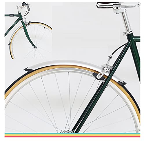 WENYOG Fahrrad Schutzblech 1 Set Silber Fahrrad Vorne Hintere Fendere Retro Fahrrad Mud Guard Wing Road Fahrrad Mordguard Fender Teile Schutzbleche Mountainbike (Color : Silver 1 Set)