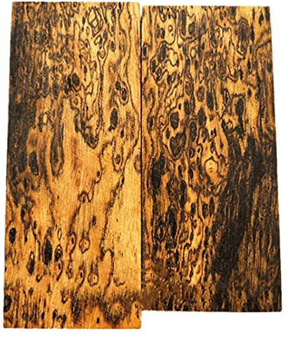 Aibote 1 Paire (Mexique Bocote) de Poignées de Couteau en bois Naturel échelles Dalles Poignées d'épée Poignées Couteaux Outil de Matériel de Bricolage Personnalisé pour Lames Vierges