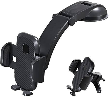 CGZZ Soporte Móvil Coche, 3 en 1 Soporte Movil Coche Ventosa Salpicadero 360° Rotación,Protección Antideslizante,Fácil de Operar,Compatible con Todos los Teléfonos de Tamaño Adecuado