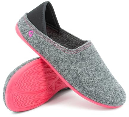 Gottstein Pantofole in feltro Wool Slip-on in lana vergine di pecora senza mulesing – Pantofole fatte a mano in feltro di lana per uomo e donna taglia EU 36-46 – zoccoli in feltro con suola in gomma