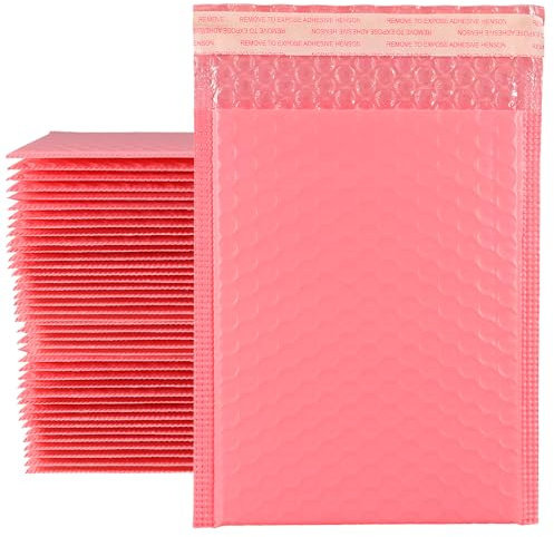 ZEONHEI 30 Pack A4 Pink Poly Bubble Mailers, 29x36cm Self Seal Padded Envelopes, Waterproof Bubble Envelopes for Shipping, Mailing, Small Business Packaging