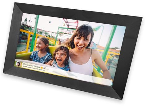 IRRADIO | Marco de Fotos Digital Inteligente de 10 Pulgadas, táctil y Pantalla de 1280 x 800 con WiFi y Altavoz, con aplicación iOS y Android, Color Negro