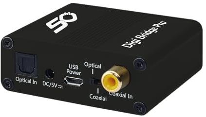 OEHLBACH Digi Bridge Pro - Digital/Analog Audiowandler - Koaxial/Optisch, R-L/Klinke - Cirrus Logic Chip CS8416, Schwarz