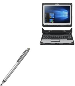 BoxWave Stylus Pen kompatibel mit Panasonic Toughbook 33 (CF-33) – kapazitiver DualTip Stylus, Faserspitze, kapazitiver Stylus Pen – Metallic Silber