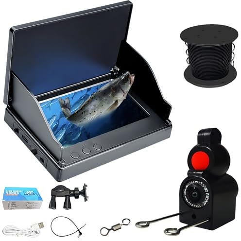 Fotocamera subacquea da pesca Fishfinder, Fish Finder fotocamera con display IPS da 4,3 pollici e cavo da 30 m, impermeabile, grandangolo a 220°, visione notturna, subacquea, per pesca in mare, fiume