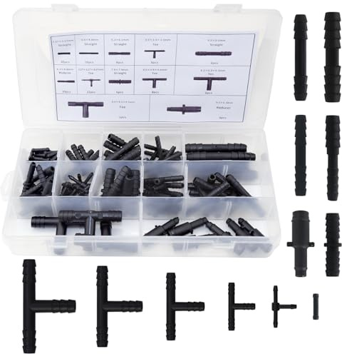 Gardena Micro Drip T-Stück, 12 Größen Schlauchverbinder Set, T-Stück für Gardena Sprinklersystem, Schlauch Verbindungsstück, Bewässerung Anschluss Kit, Gärten Tropfschlauch