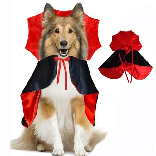 LIBRNTY Cucciolo Cloak Halloween,Mantello da Vampiro per Animali Domestici,Vampiro Costumi per cani di piccola taglia,Mantello per Gatti di Halloween,Adatto per,Natale,Feste