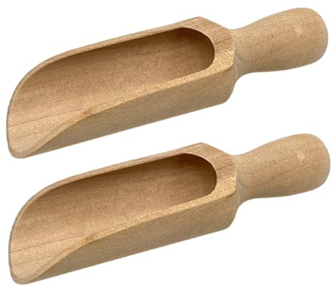 Cucharada de madera, 2pcs 5.51x1.57 pulgadas de madera natrual con cuchara de sal para té té café frijoles especias