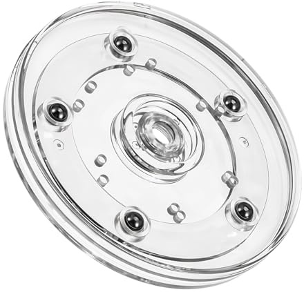 DOPENSPI 10cm Acryl Drehteller, Kunststoff Drehlager Durchsichtig Klein Lazy Susan Vorratsschrank Lager Drehbarer Mini Drehteller Torte Organizer für Gewürzregal Doll Tasse Puppe Küchen Kuchen