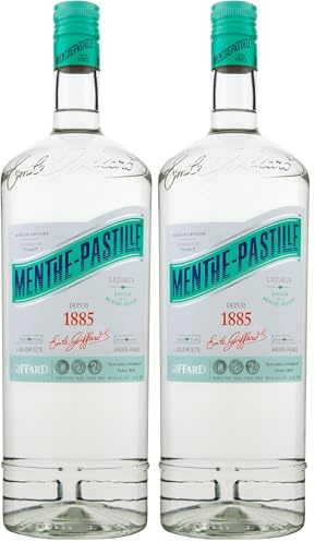 Giffard - Menthe-Pastille Liqueur - Recette Française - Fraîche et Désaltérante - 1,5 Litre (Lot de 2)