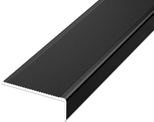 Profilo per Bordi per Scale in Alluminio 90 cm, Profilo Paragradino per Portico, Bordatura Decorativa per Scale(Zwart,W 4 x H 2 cm)