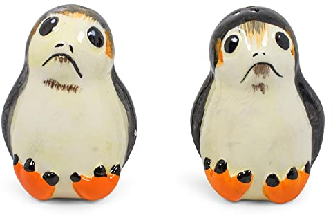 Star Wars Porgs Salt & Pepper Shaker Set | Official Star Wars Collectible Kitchenware | Ceramic Shakers Feature 2 Adorable Porgs