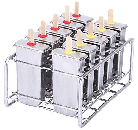 Yanghao Molde De Paleta, Paleta del Polo Molde De Acero Inoxidable De Helado del Estallido del Polo De Moldes De Paleta Moldes,B,10 Packs