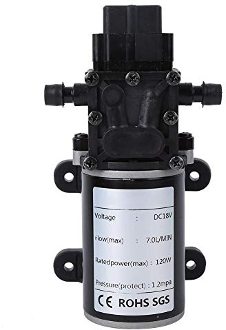 Oumefar DC 12 V 18 V intelligent membranpump 1,2 mpa höger vattenutlopp färskvattenpump högtryck självflödande automatisk duschpump (18 V motor)
