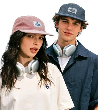 Clakllie Casquette de baseball en coton délavé à 5 panneaux à bord plat classique pour homme, casquette de camionneur, casquette de camping réglable unie, K-5P02-Bleu, Taille unique