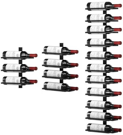 Dripex Weinregal Wand für 11 Flaschen Flaschenregal Flaschenhalter Aufbewahrungsregal Wandmontage Metall für Küche Bar Keller Schwarz