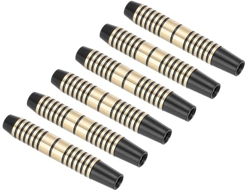 PATIKIL 16 Gramos Reemplazo de Barril de Dardos, 6 Piezas Accesorios de Reemplazo de Barril de Dardos de Cobre para Puntas de Dardos Suaves Y de Acero, Negro Oro