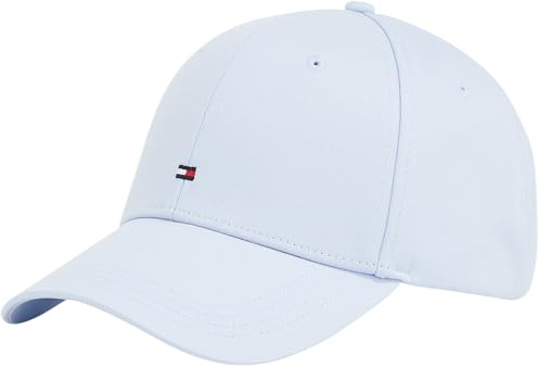 Tommy Hilfiger Men’s Flag 6 Panel Cotton Cap with Logo, Blue (Breezy Blue), One Size