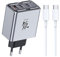 Nubia 80W USB C Charger Block, 3-Port Fast GaN Charger, Foldable Wall Charger PS PD3.0 Fast Power Adapter for MacBook Pro/Air, Dell XPS, iPad Pro, Galaxy S24, Pixel, iPhone 16/15 and More