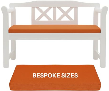 Kosiproducts Custom Bench Cushions, Bespoke Crash Mats, Cut To Size Outdoor and Inddor Seating Pads, Orange, 10cm Thick