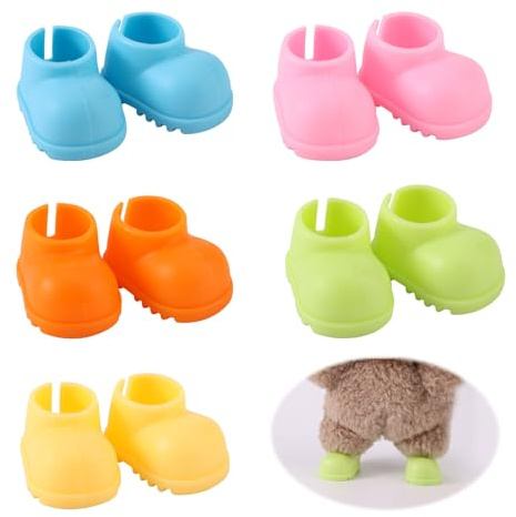 Lyreh 5 Pairs Mini Doll Shoes, Plastic Colorful Cute Tiny Shoes Premium Fashion Outfit Accessories Replacement Suitable for 17cm Doll (No Included)