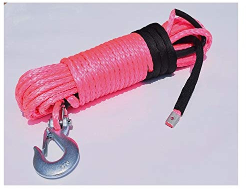 Rosa 3/8 * 100 pies sintético Torno de cable, ATV Torno de cable for Torno eléctrico, reemplazo torno de cable,Alta Intensidad